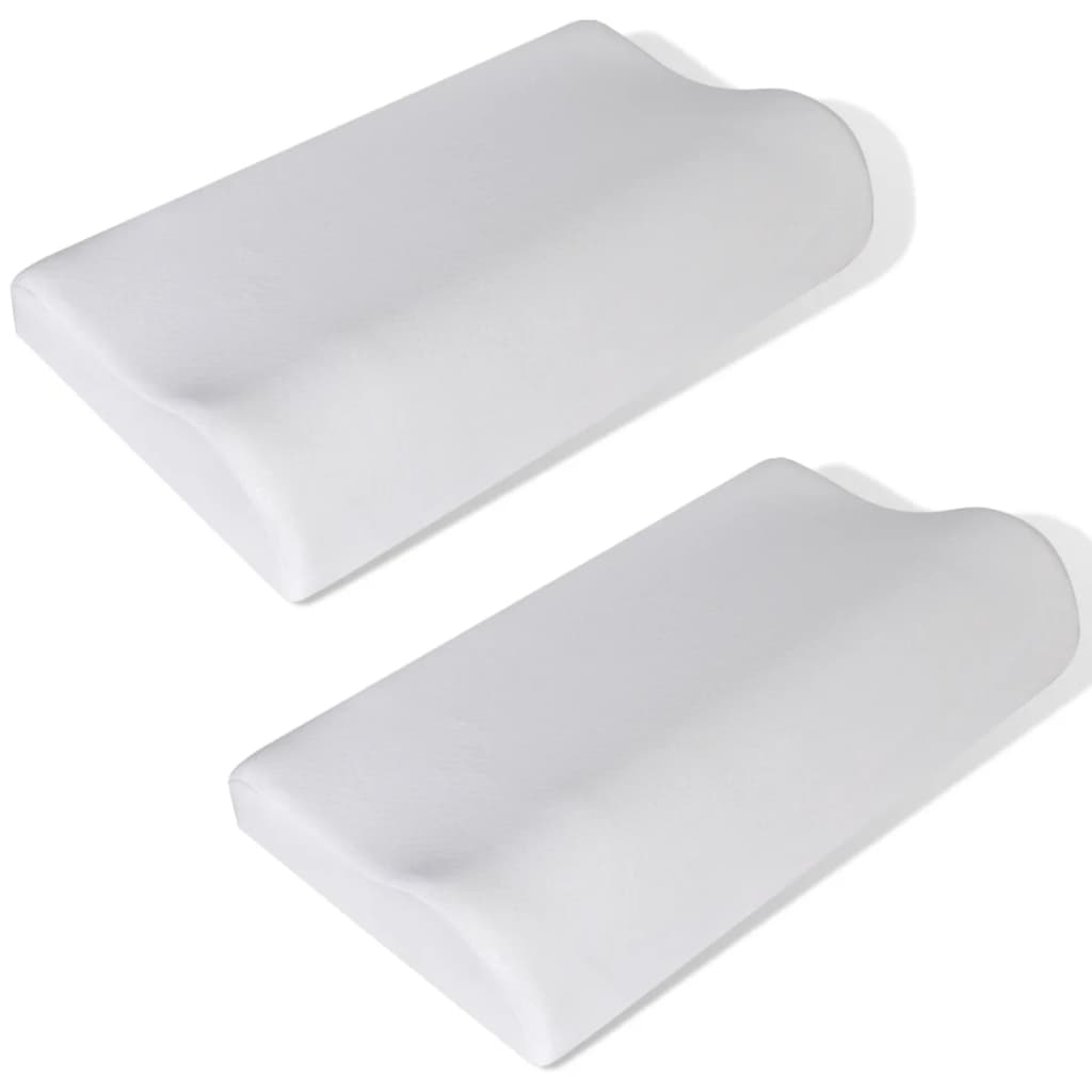 2 X Orthopädisches Memory-Kissen Schlafkissen Kopfkissen Anthrazit Und Weiß