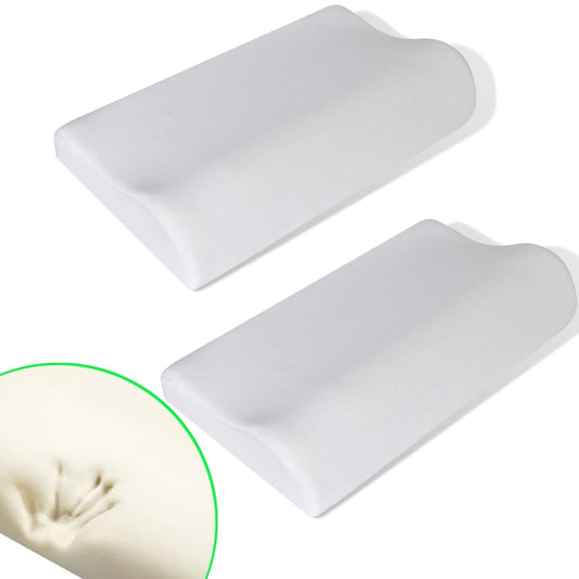 2 X Orthopädisches Memory-Kissen Schlafkissen Kopfkissen Anthrazit Und Weiß