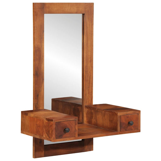 Wandspiegel Mit Schubladen 60X33X90 Cm Massivholz Akazie