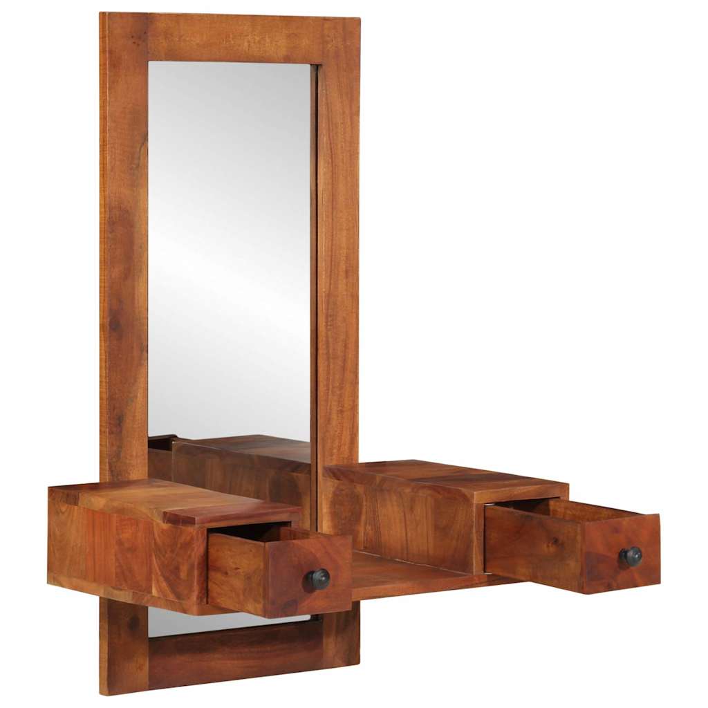 Wandspiegel Mit Schubladen 60X33X90 Cm Massivholz Akazie