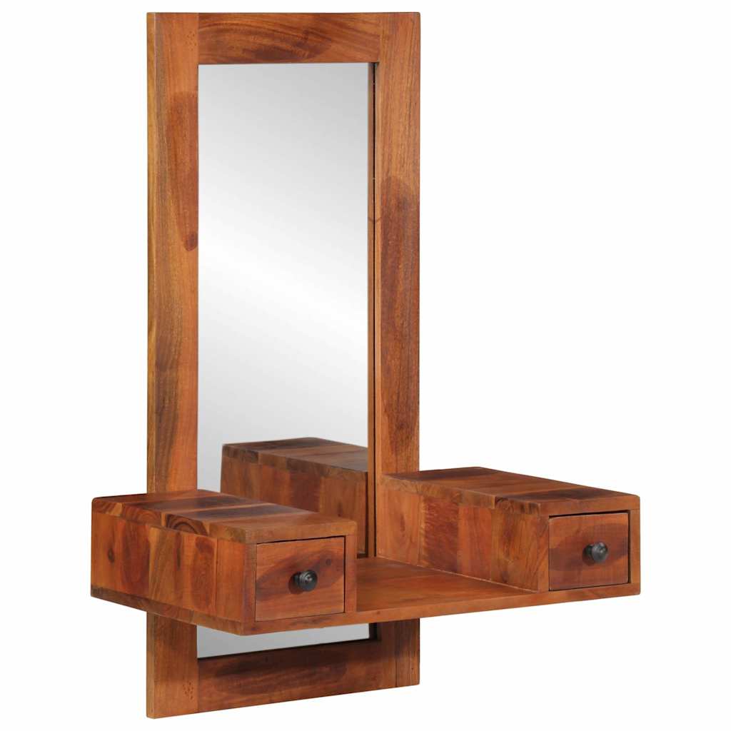Wandspiegel Mit Schubladen 60X33X90 Cm Massivholz Akazie