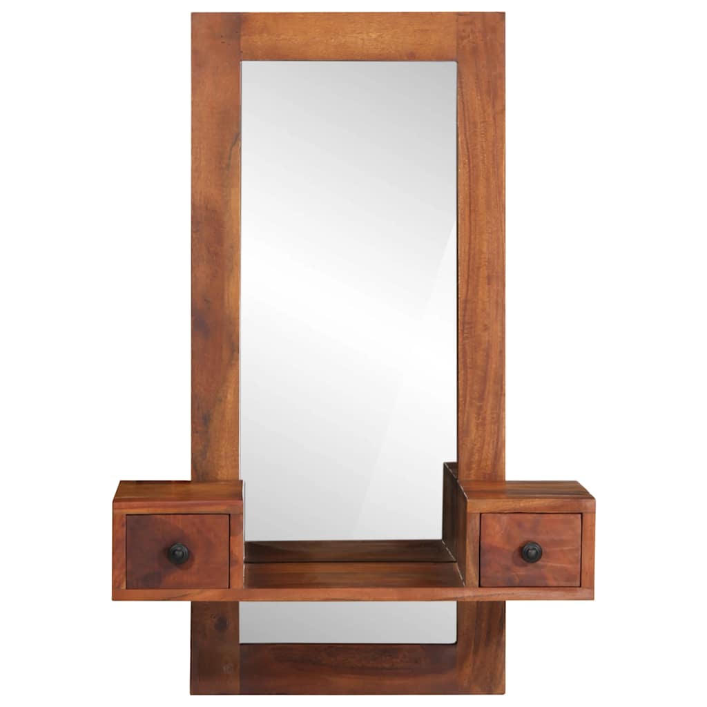 Wandspiegel Mit Schubladen 60X33X90 Cm Massivholz Akazie