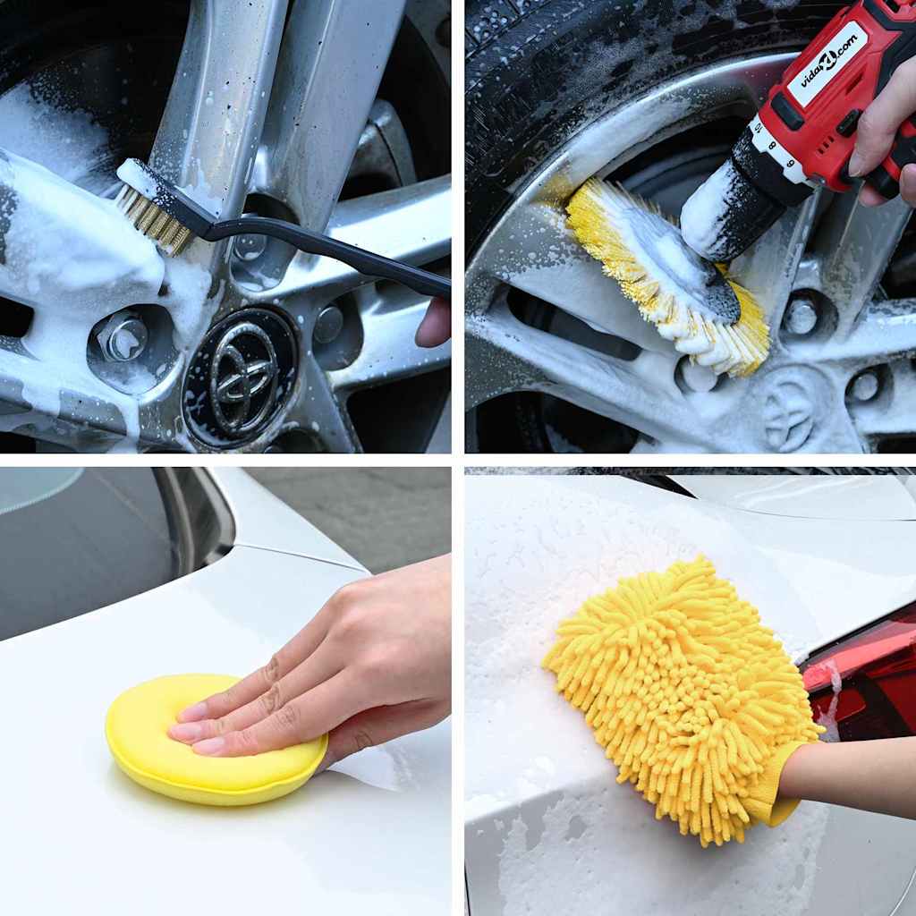 Auto-Reinigungsbürsten-Set 19 Teile 19 Pcs Mehrfarbig Na
